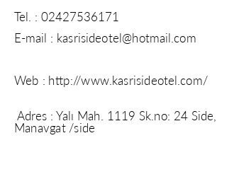 Kasr- Side Hotel iletiim bilgileri